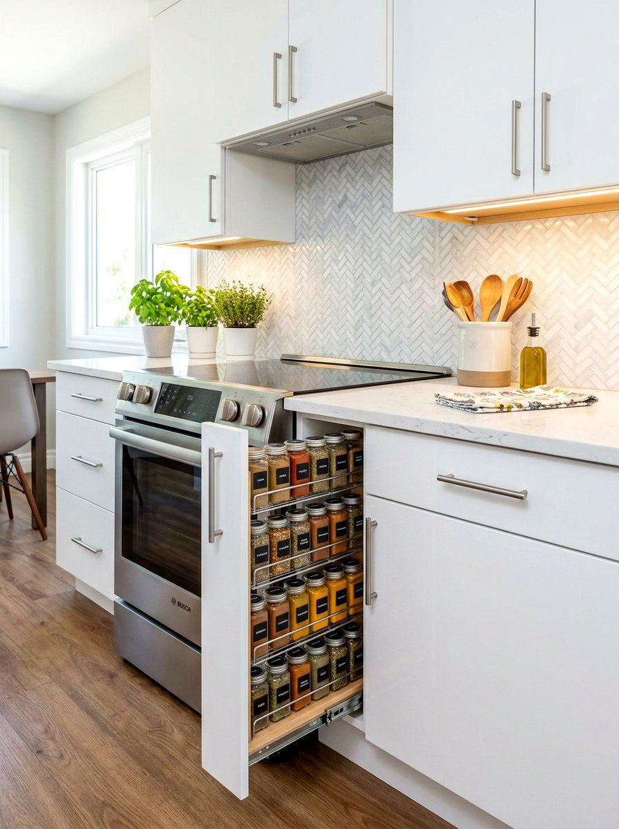 Pull Out Kitchen Cabinet - 30 spice rack ideas
