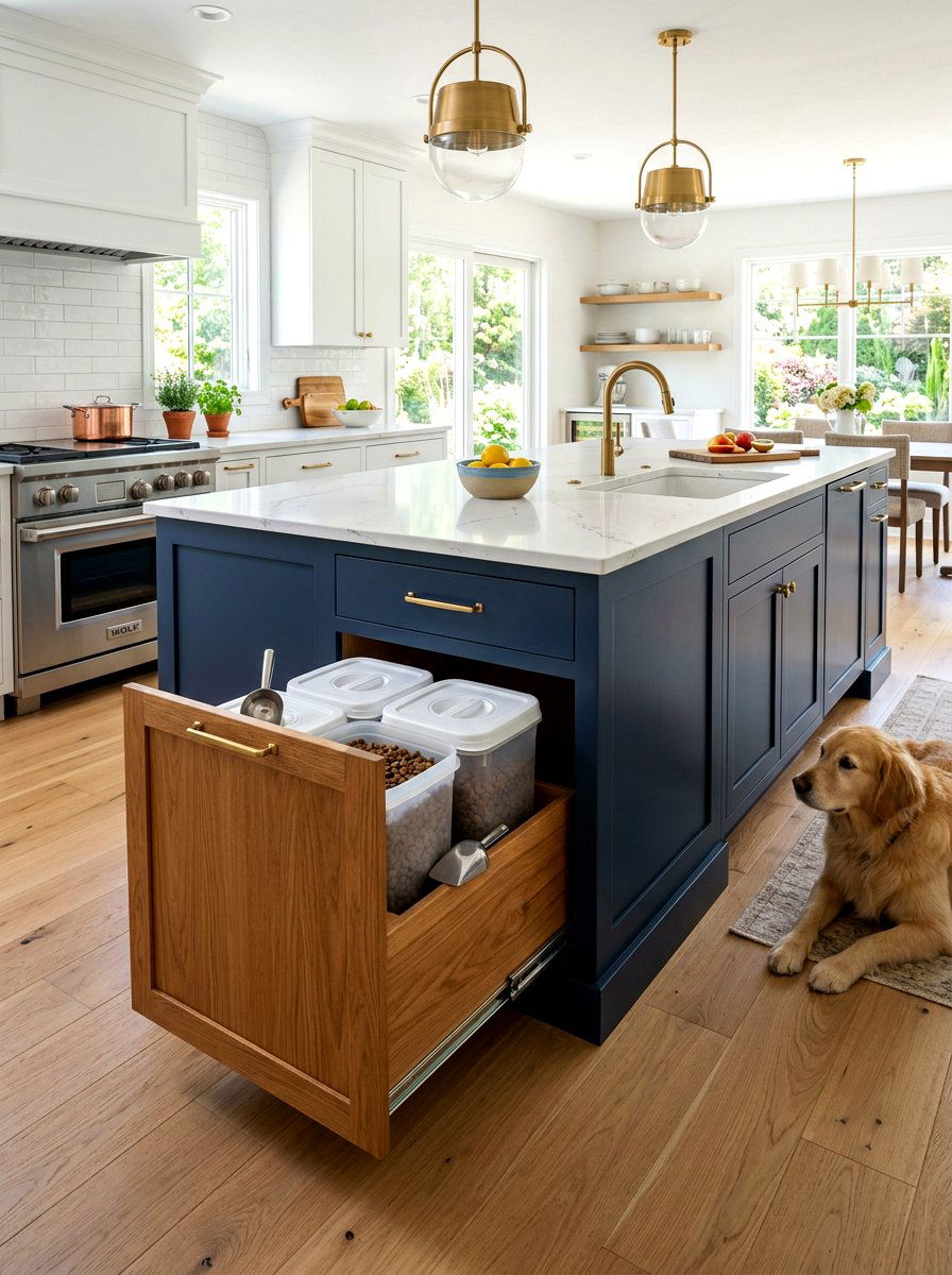 Pull Out Kitchen Drawer For Dog Food - 30 organizing pet supplies ideas