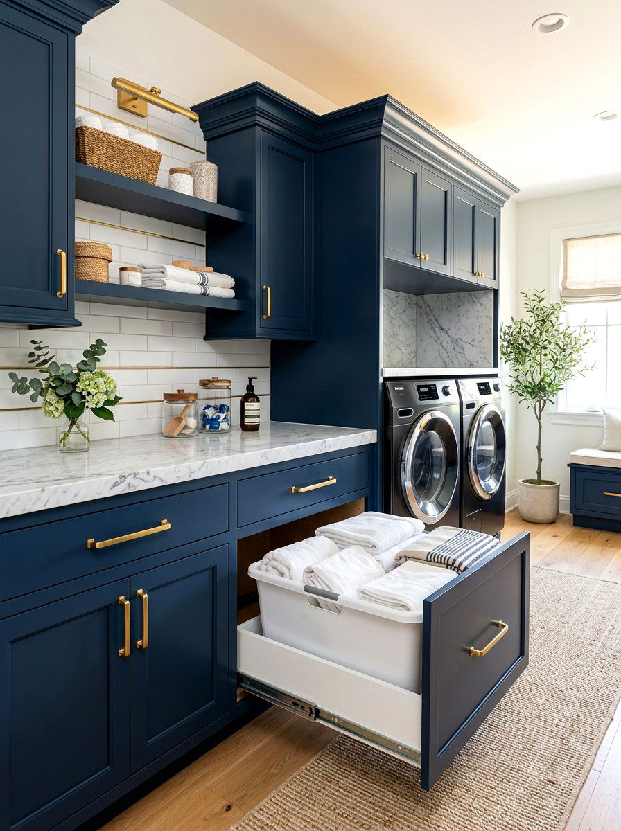 Pull Out Laundry Drawer - 30 laundry sorting station ideas