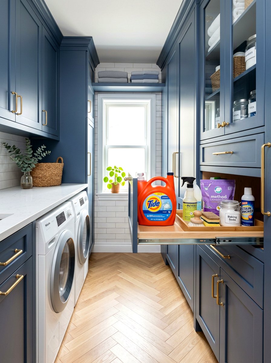 Pull Out Laundry Shelves - 30 laundry room shelf ideas