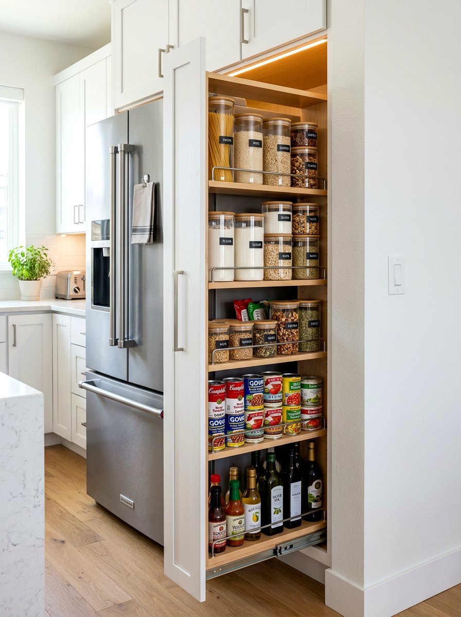 Pull Out Pantry Cabinet - 30 micro kitchen storage ideas