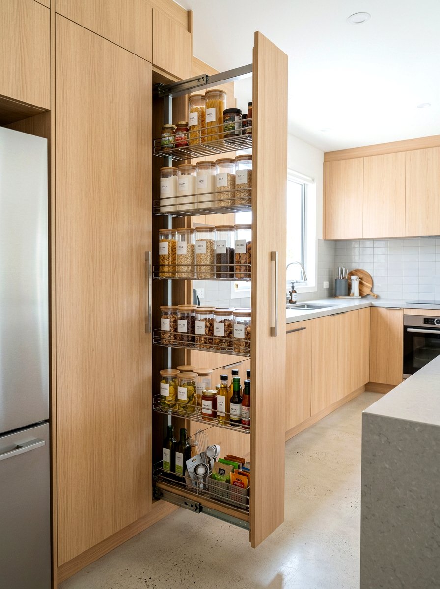 Pull Out Pantry Cabinet - 30 cabinet appliance storage ideas