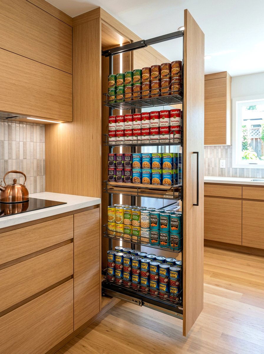 Pull Out Pantry Shelf - 30 can storage ideas