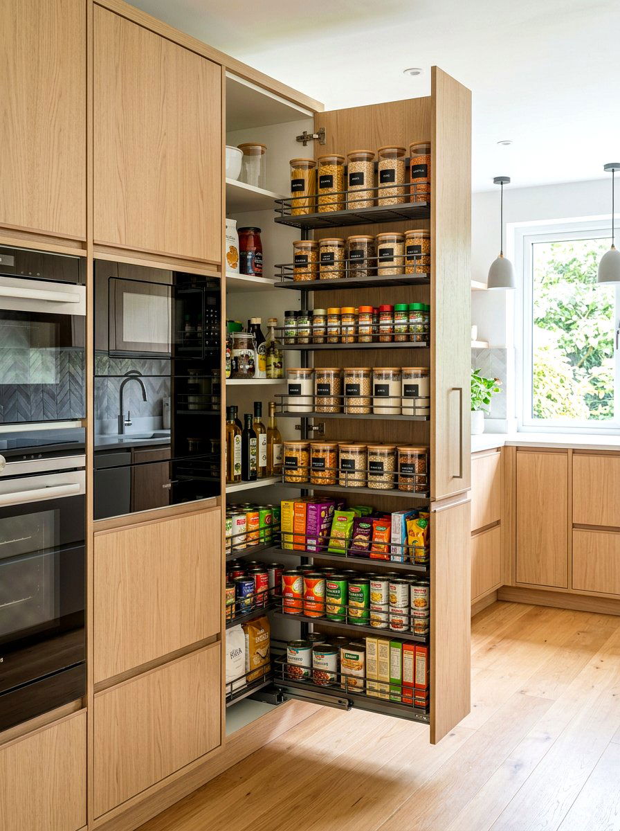 Pull Out Pantry Shelving - 30 floor to ceiling kitchen cabinets ideas