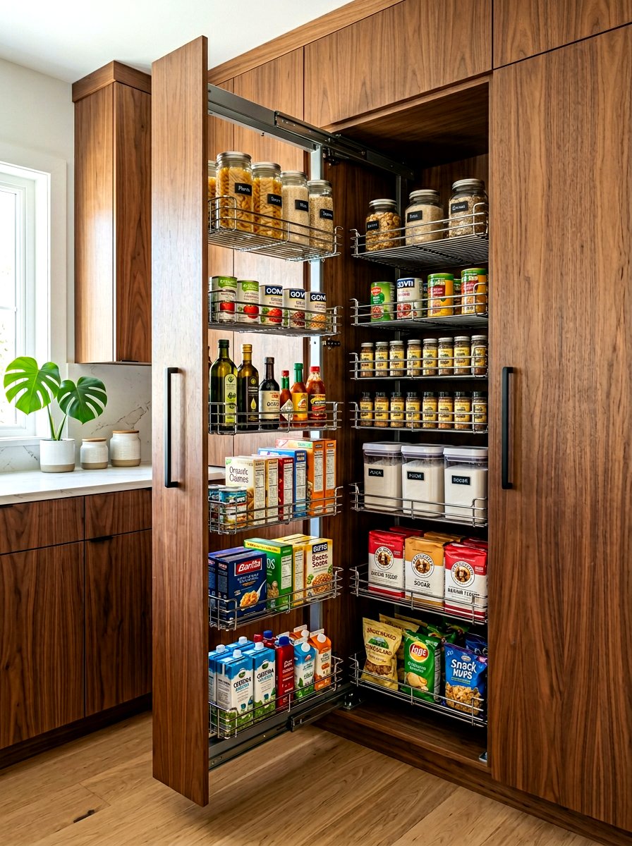 Pull Out Pantry Shelving - 30 appliance wall kitchen ideas