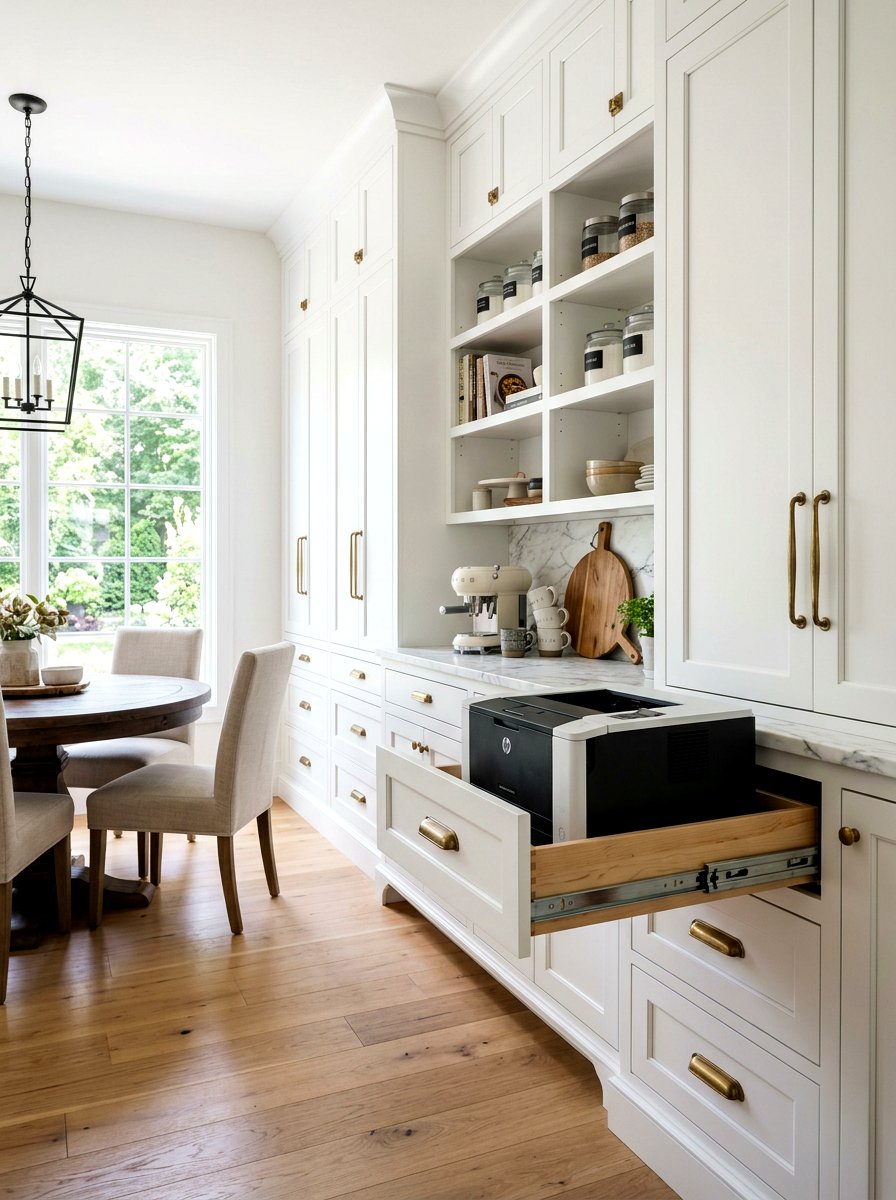 Pull Out Printer Drawer - 30 hidden printer cabinet ideas