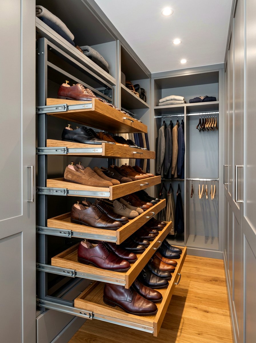 Pull Out Shoe Rack - 30 shoe closet ideas
