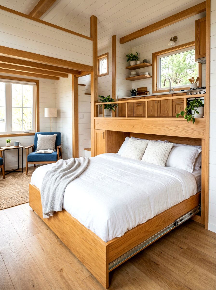 Pull Out Tiny House Bed - 30 tiny house loft bed ideas