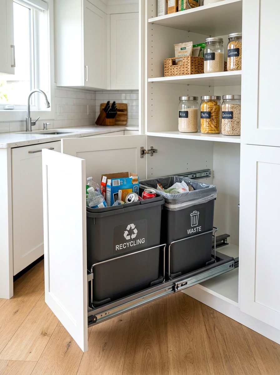 Pull Out Trash Bin Pantry - 30 butler pantry storage ideas