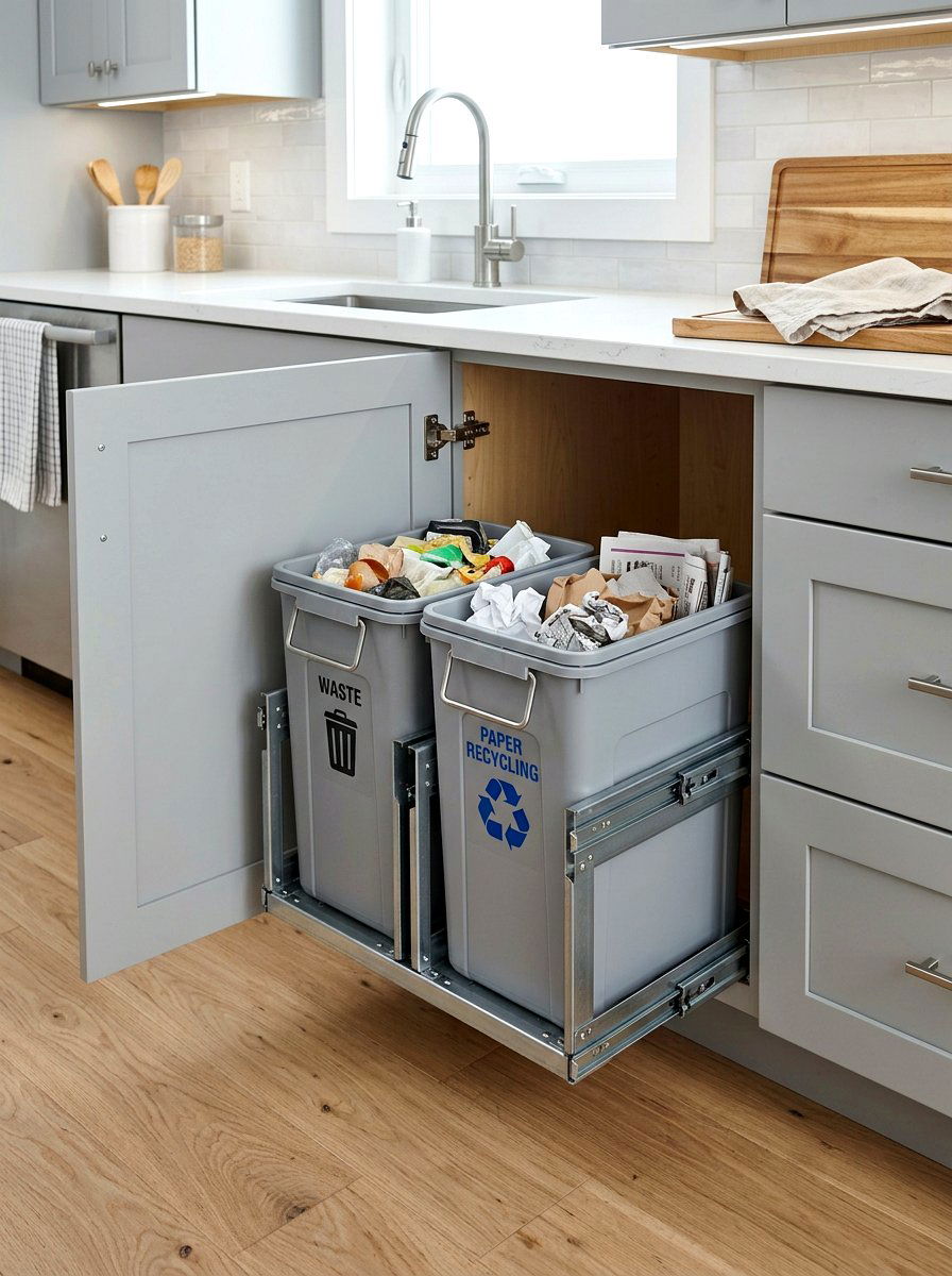 Pull Out Trash Can - 30 kitchen storage ideas