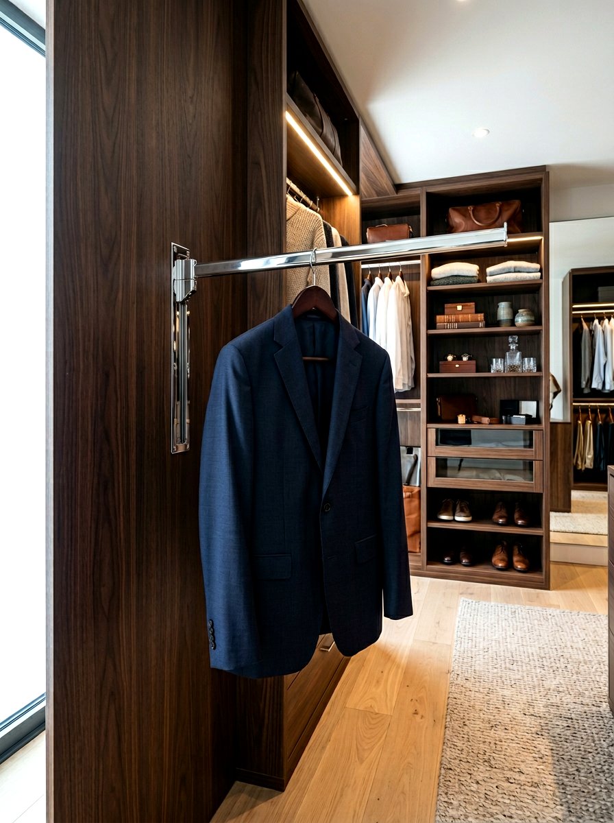 Pull Out Valet Rod - 30 boutique closet ideas