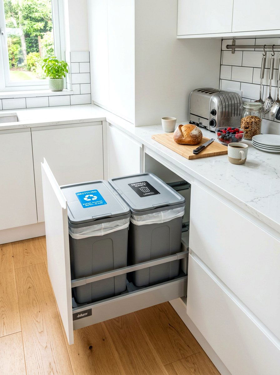 Pull Out Waste Bin - 30 breakfast pantry ideas