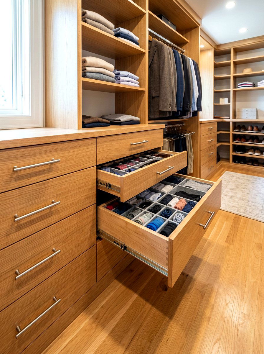 Pull out drawers - 30 organizing a coat closet ideas
