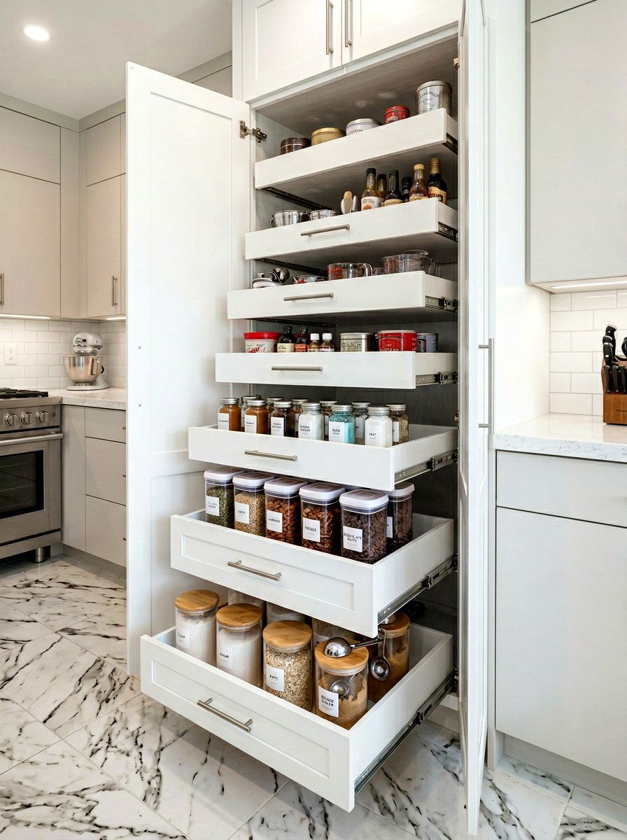 Pull out pantry drawers - 30 reach in pantry ideas