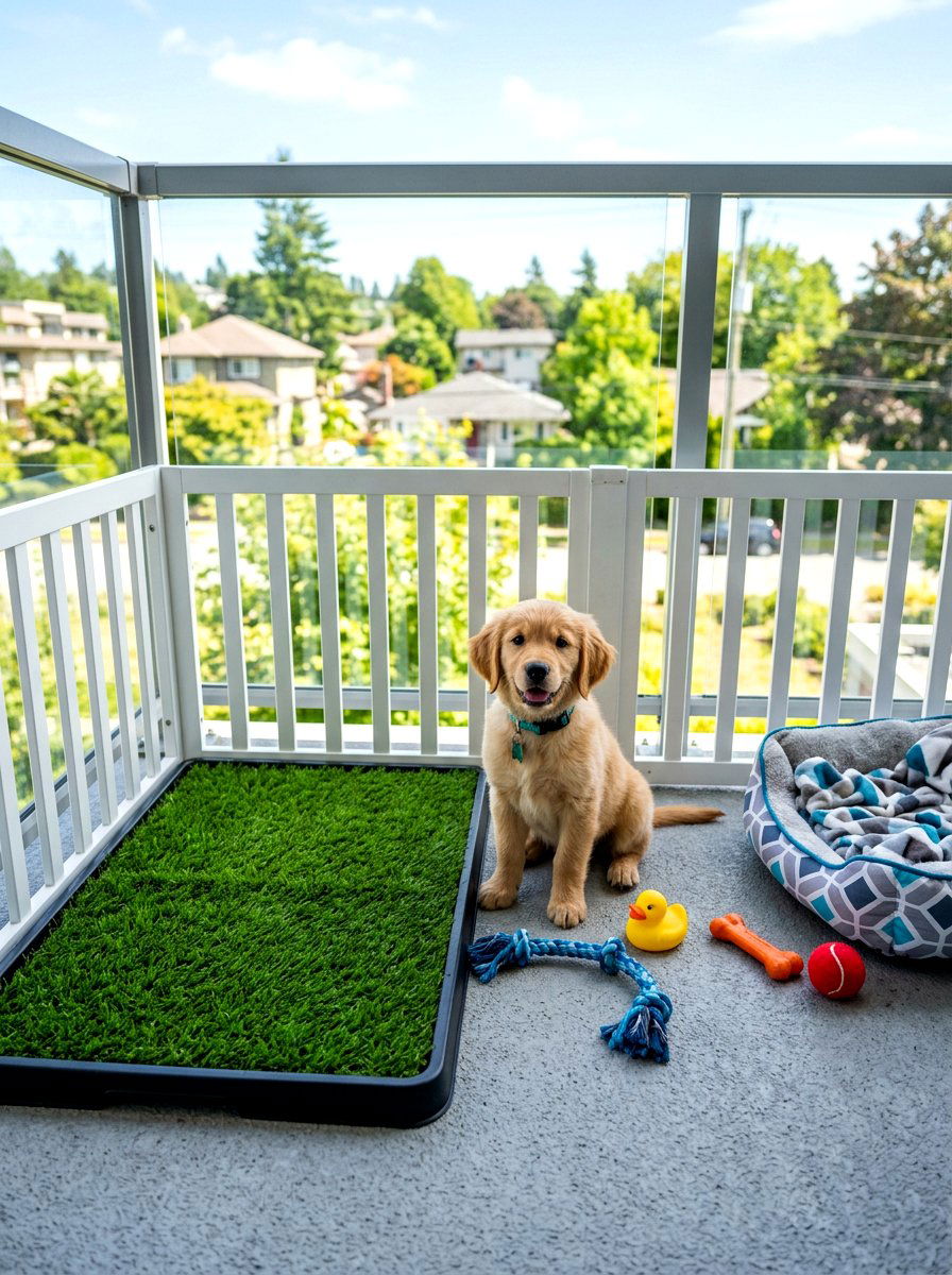 Puppy potty training balcony - 30 balcony pet potty area ideas