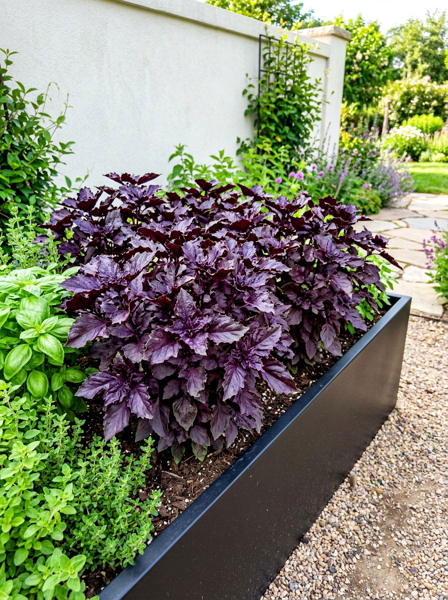 Purple Basil Garden - 30 sensory herb garden ideas