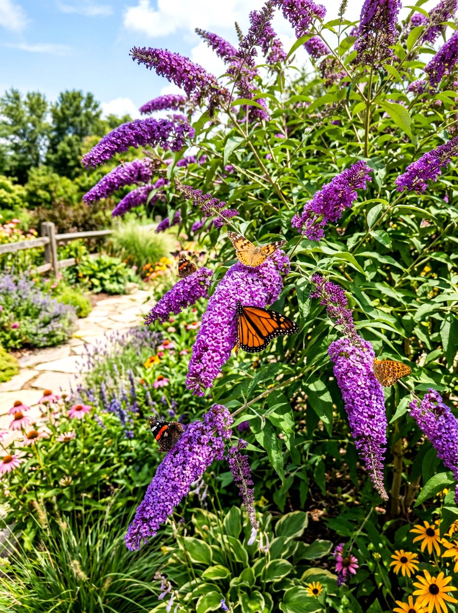 Purple Butterfly Bush - 30 sensory backyard garden ideas