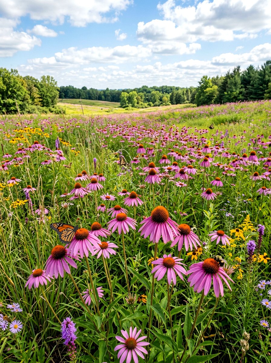 Purple Coneflower meadow - 30 blue and purple garden ideas