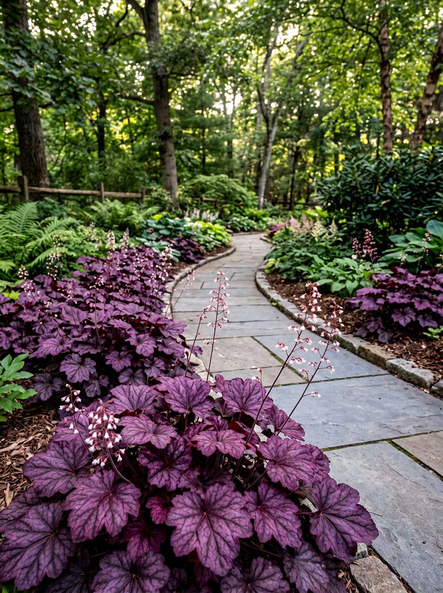Purple Coral Bells - 30 flower bed plant ideas
