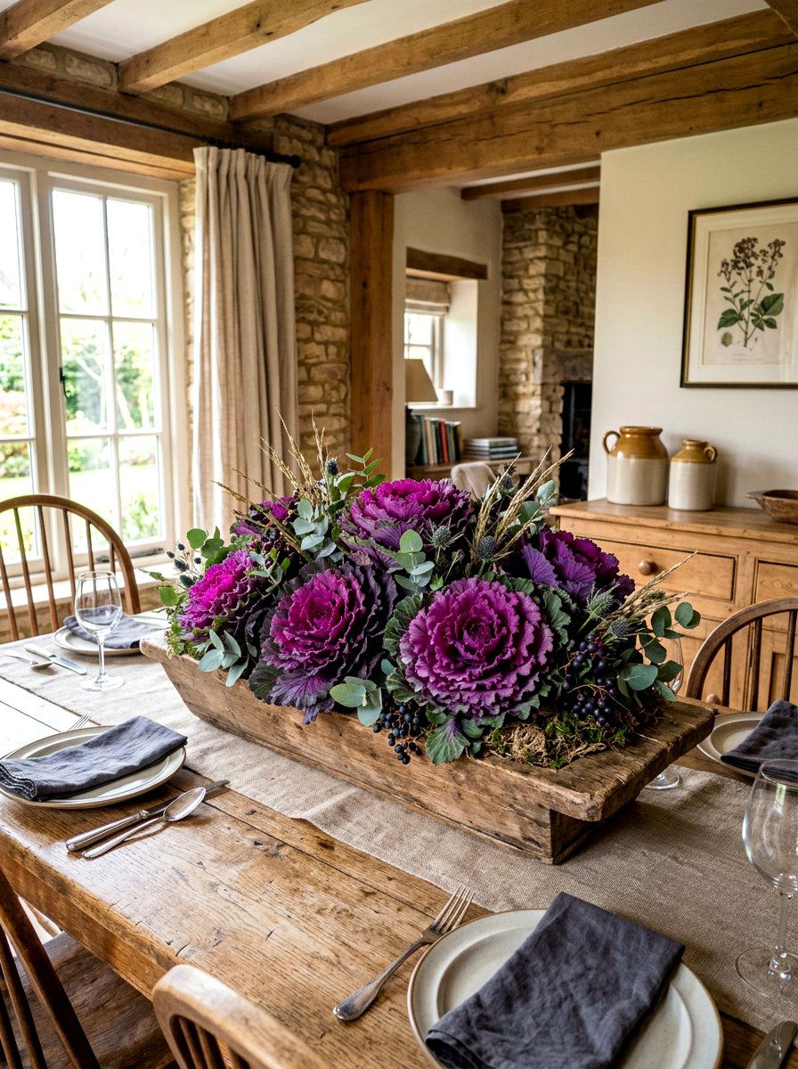 Purple Kale Centerpiece - 30 vegetable centerpiece ideas