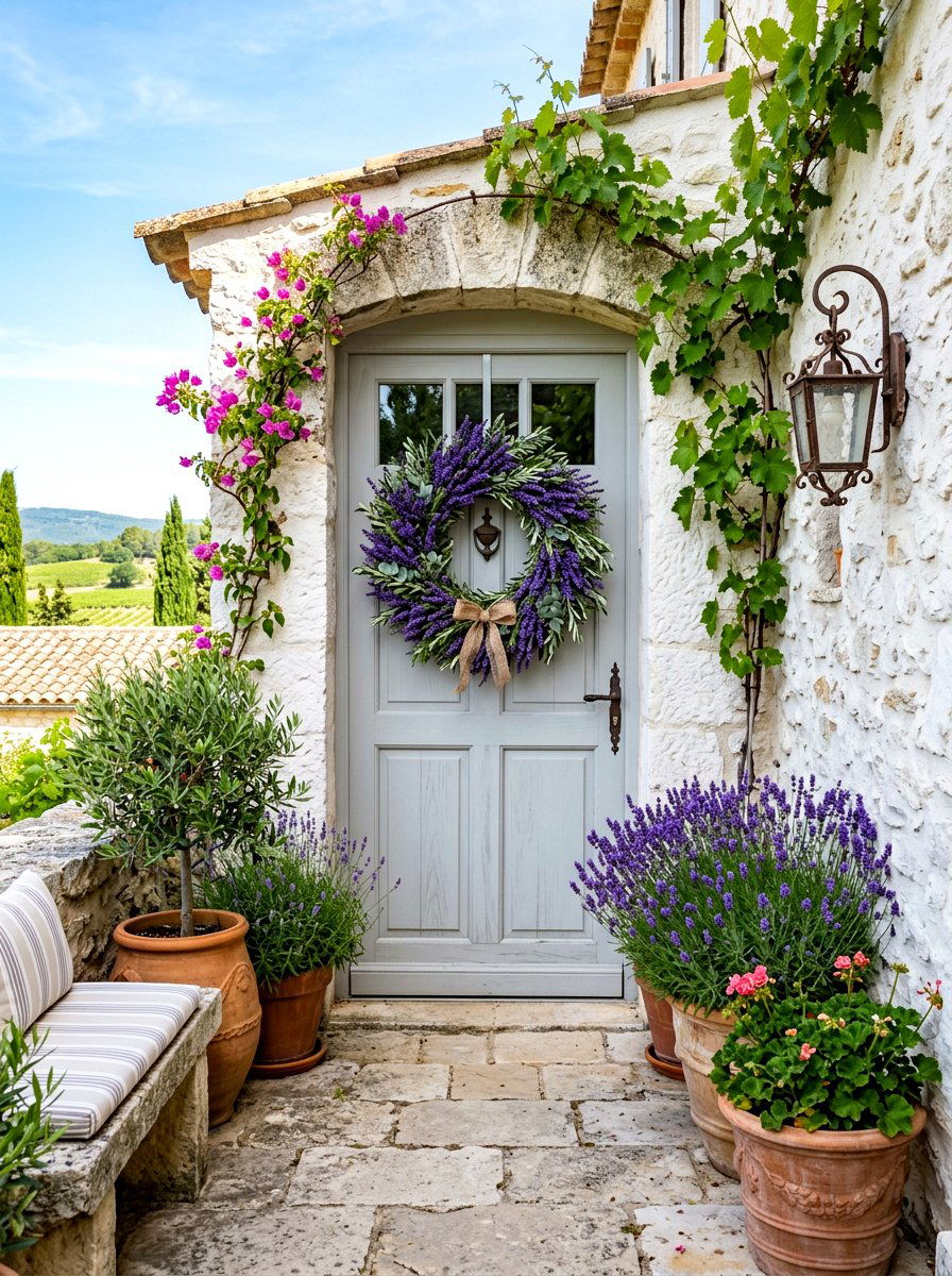 Purple Lavender - 30 summer wreath ideas