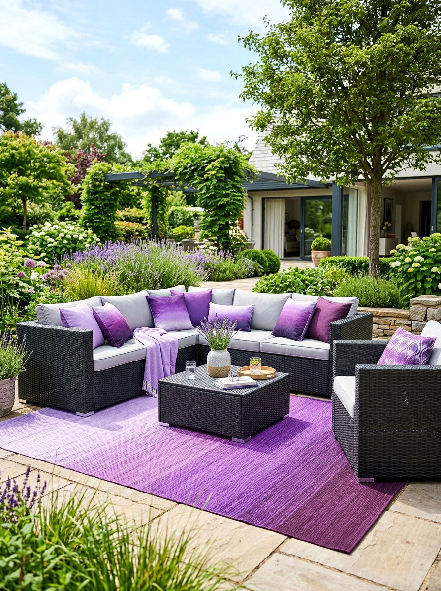 Purple Ombre Textiles - 30 sunset inspired patio ideas