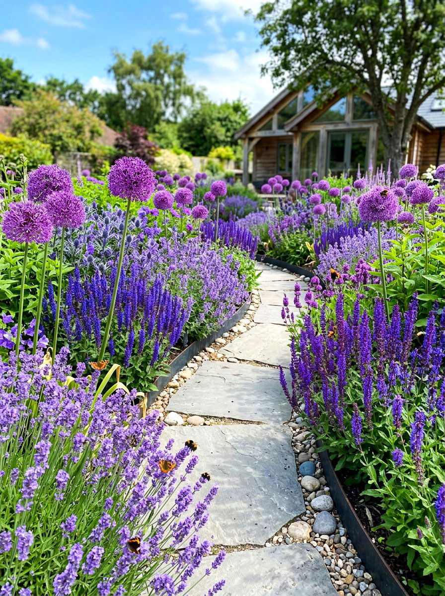 Purple Pollinator Garden Theme - 30 pollinator border ideas