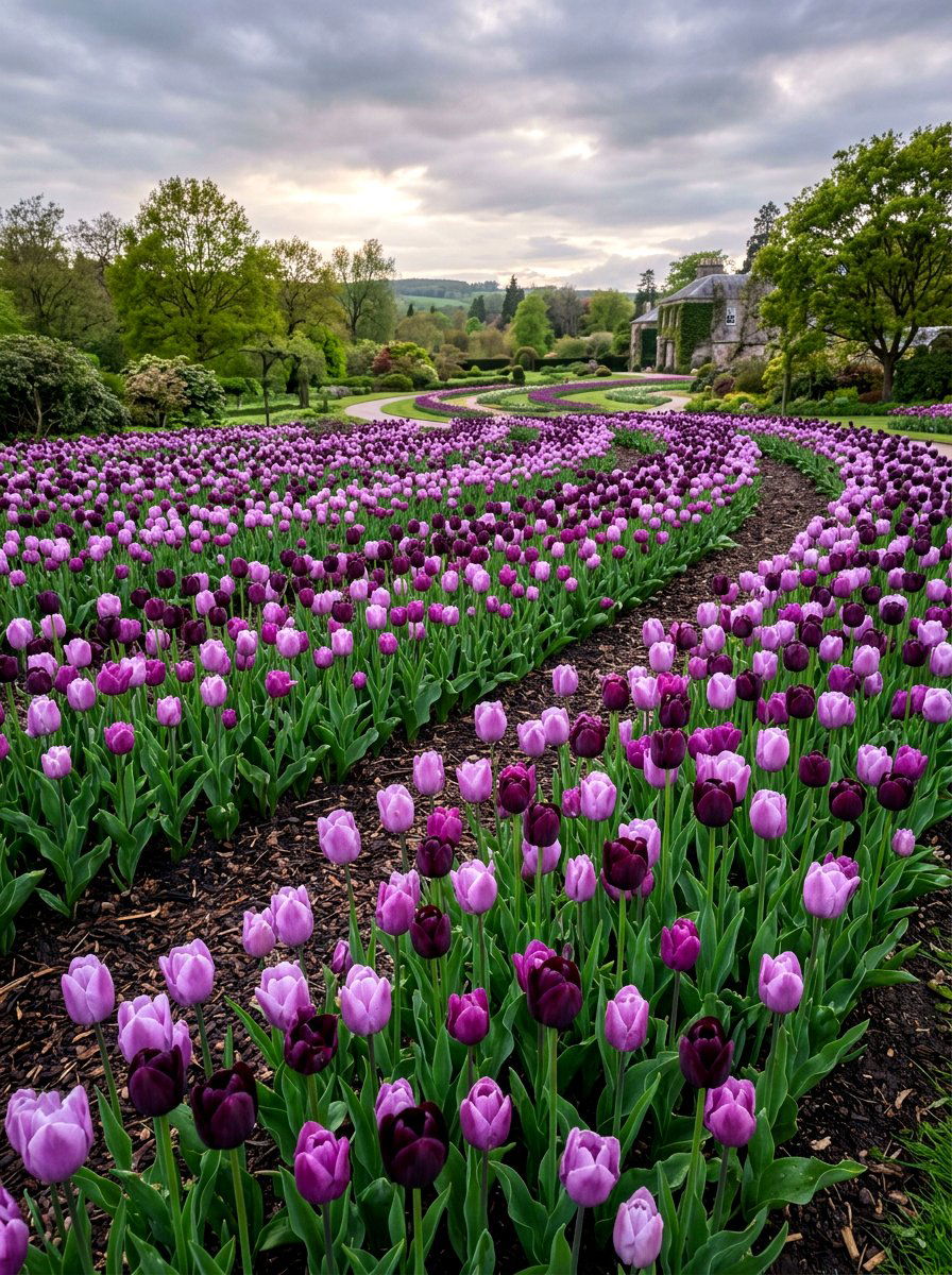 30 Tulip Border Ideas for Colorful Spring Gardens with Layouts