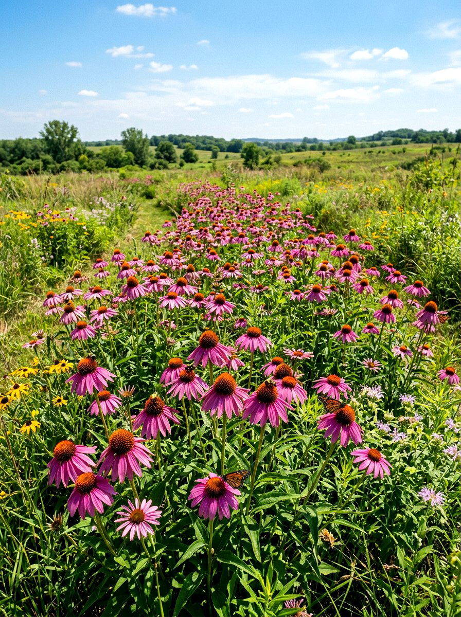 Purple coneflower patch - 30 purple flower garden ideas