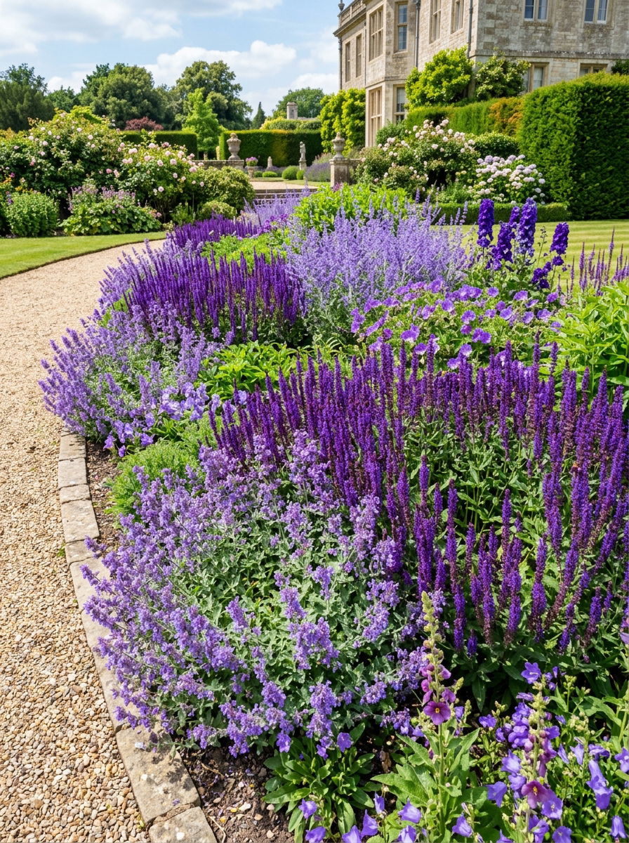Purple perennial flower bed - 30 perennial flower bed ideas
