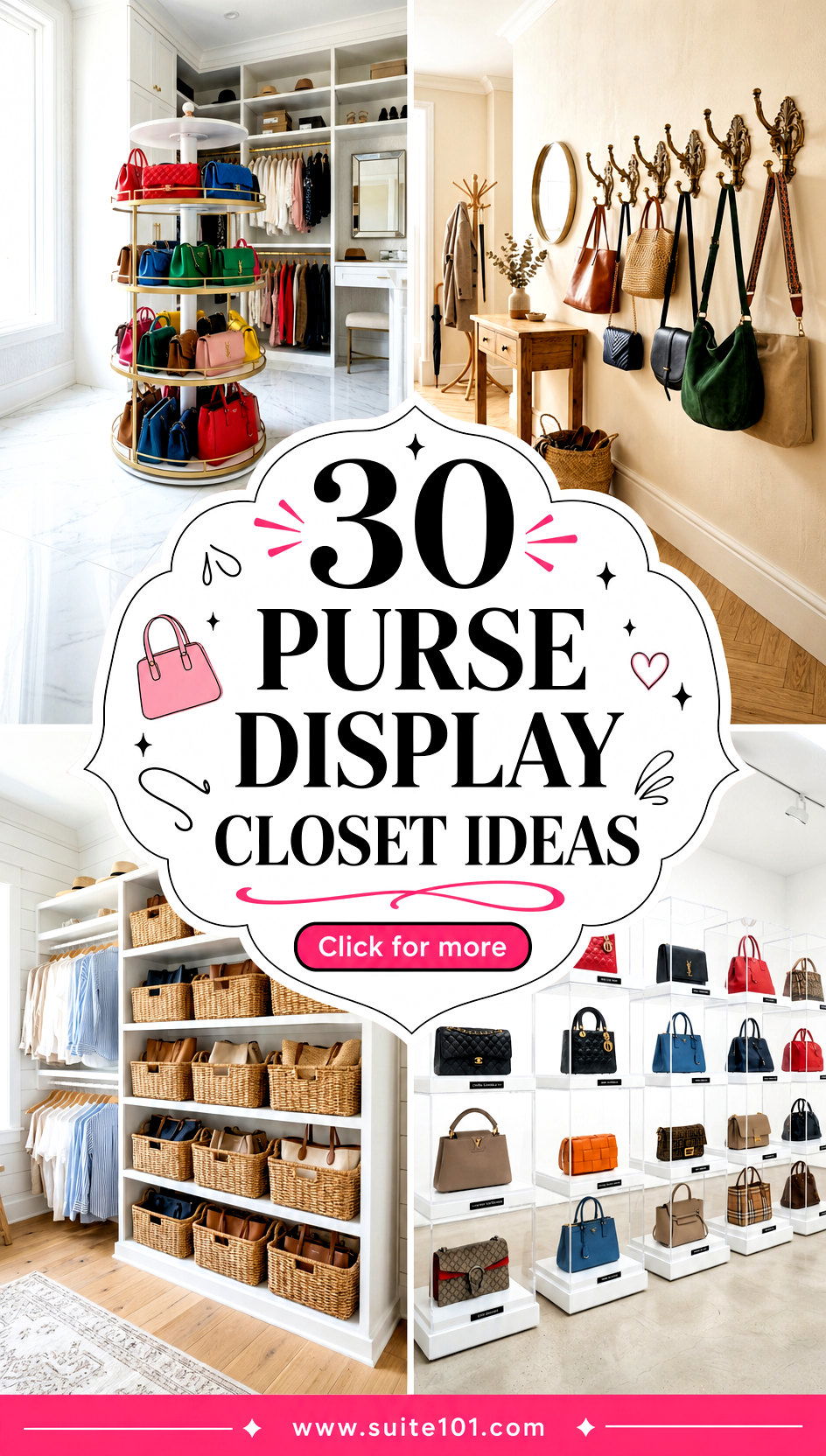 Purse Display Closet Ideas 30 Gorgeous Ways to Show Off Bags - Purse Display Closet Ideas: 30 Gorgeous Ways to Show Off Bags