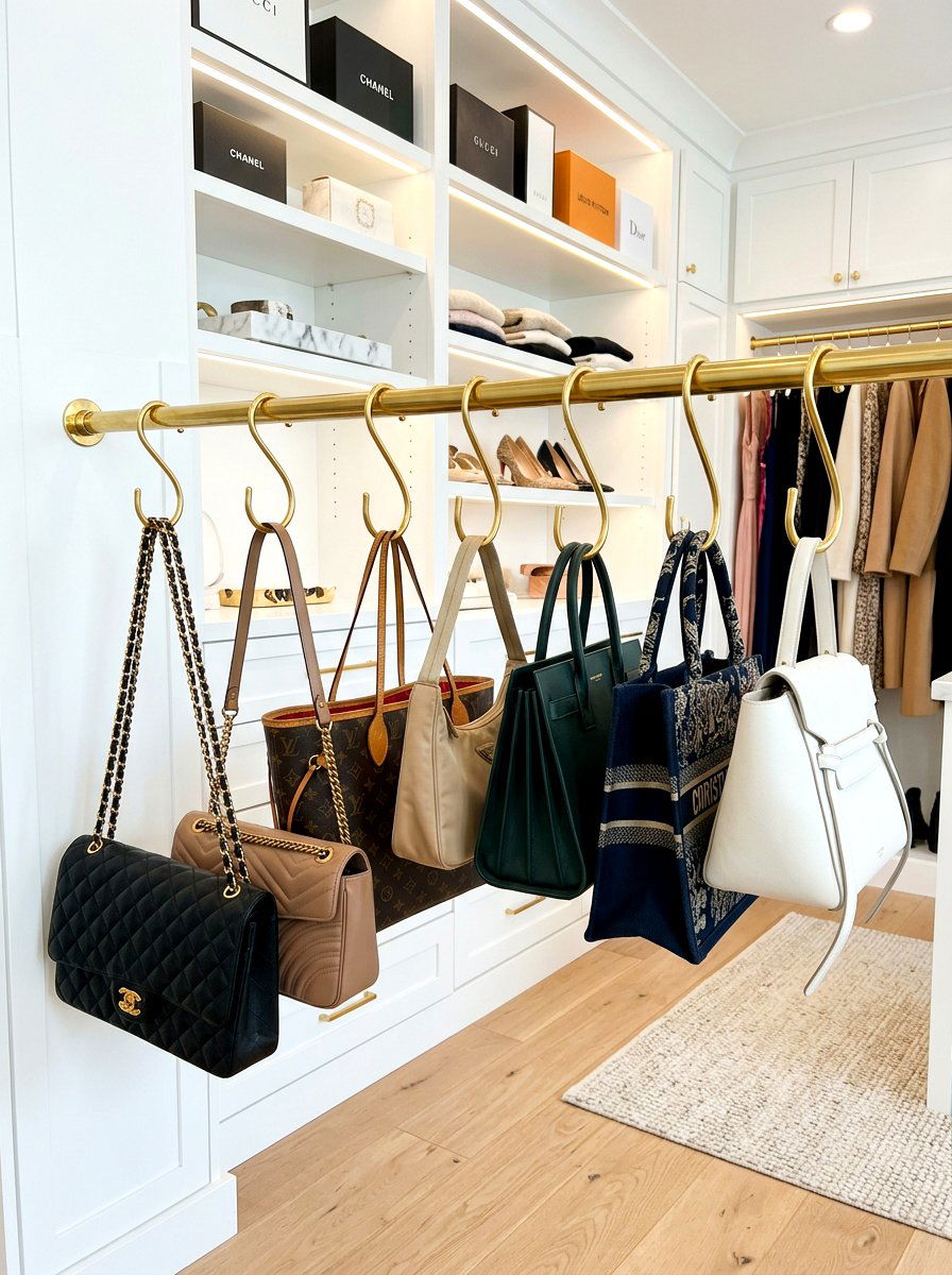 Purse Storage Hook - 30 entry closet organization ideas