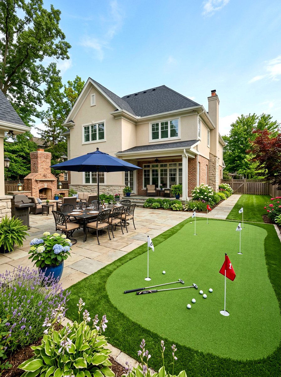 Putting Green Near Patio - 30 backyard putting green ideas