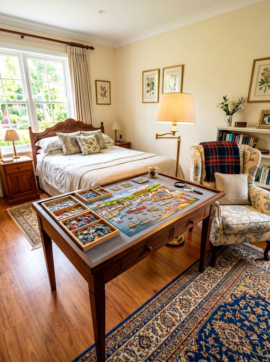 Puzzle Table For Relaxation - 30 phone free bedroom ideas
