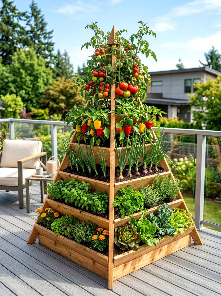 Pyramid Garden Planter - 30 salsa garden ideas