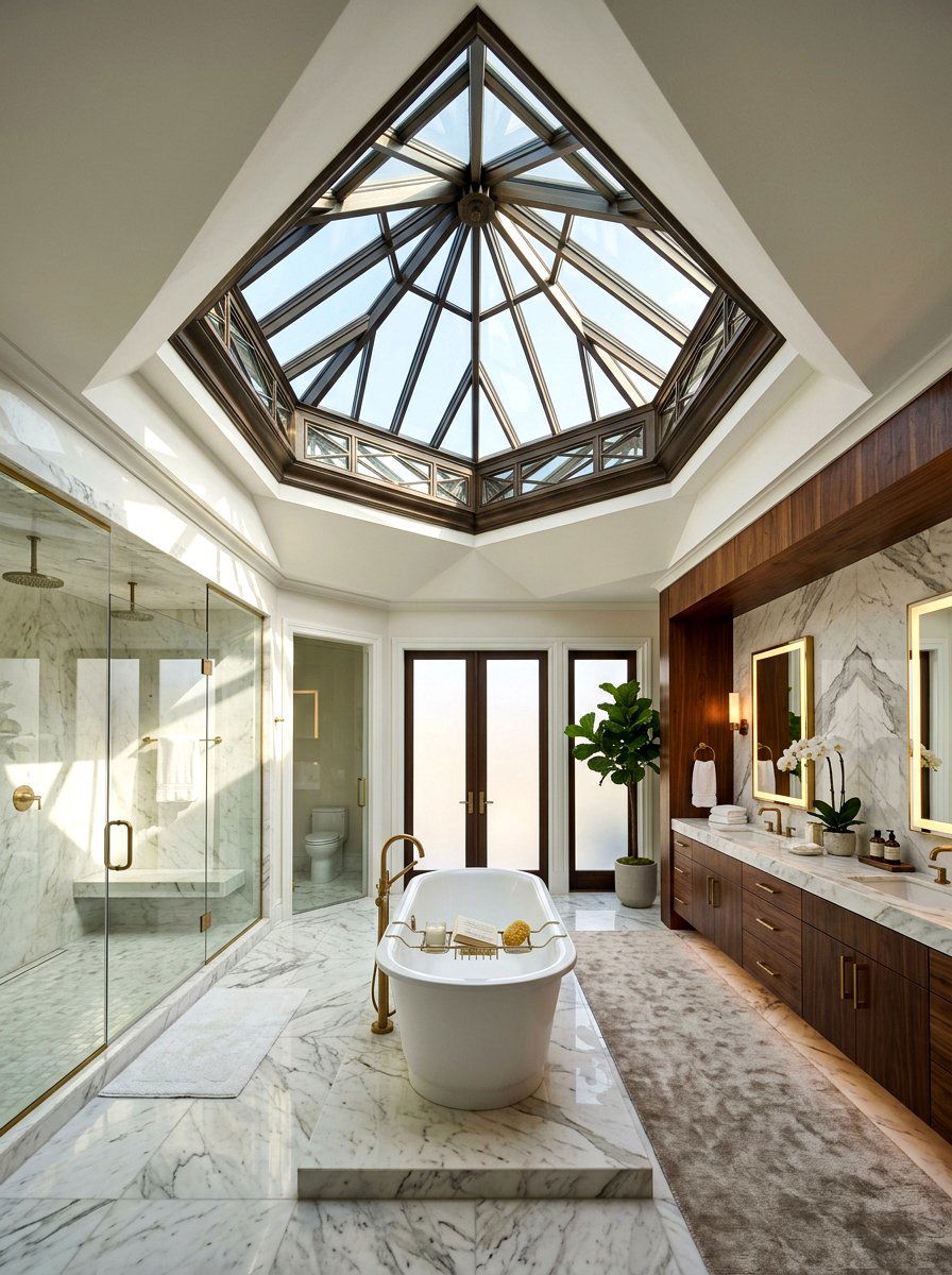 Pyramid bathroom skylight - 30 bathroom skylight ideas