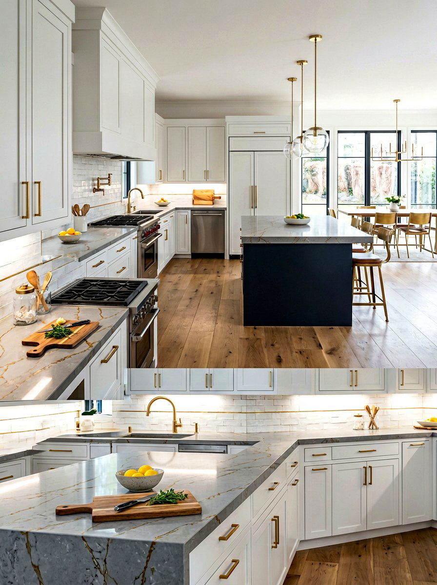 Quartz Countertop Kitchen Brass Hardware - 30 brass kitchen hardware ideas