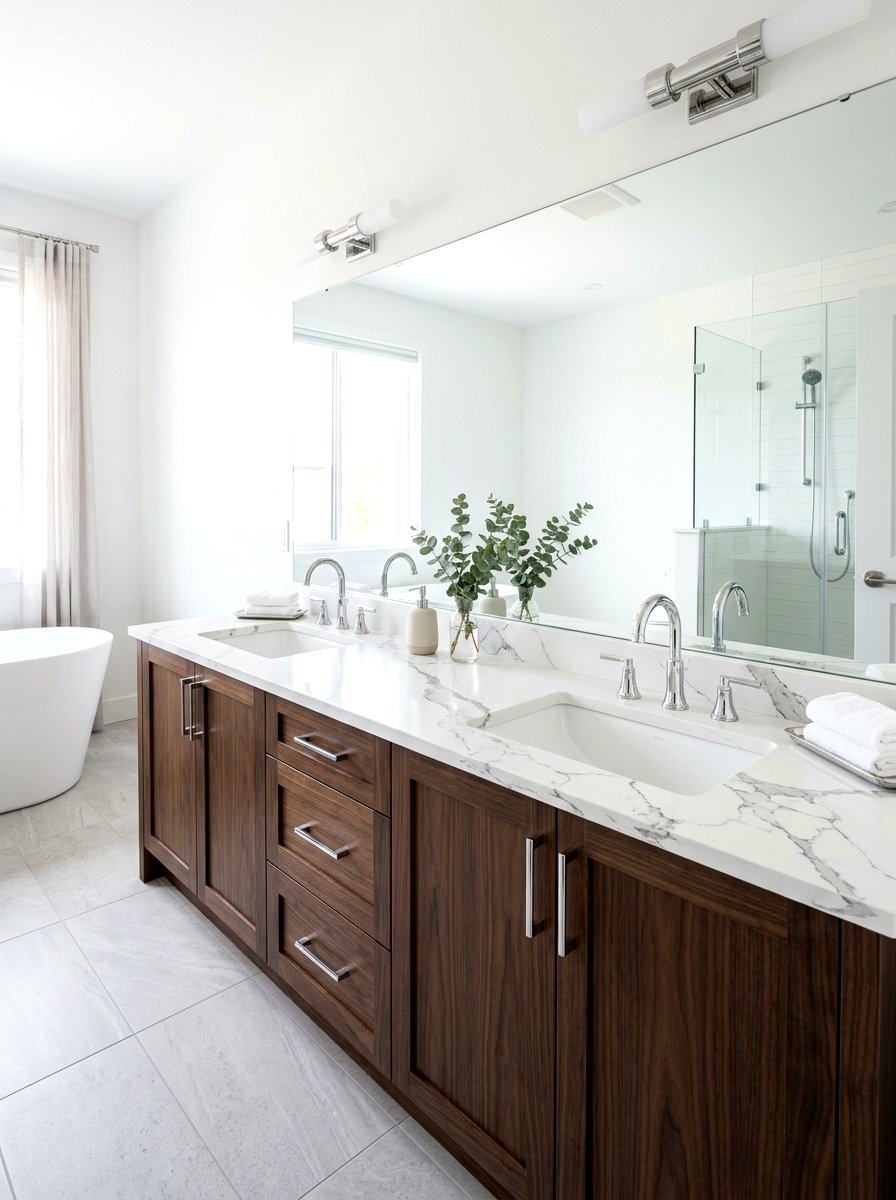 Quartz Countertop Modern Bathroom - 30 double vanity ideas