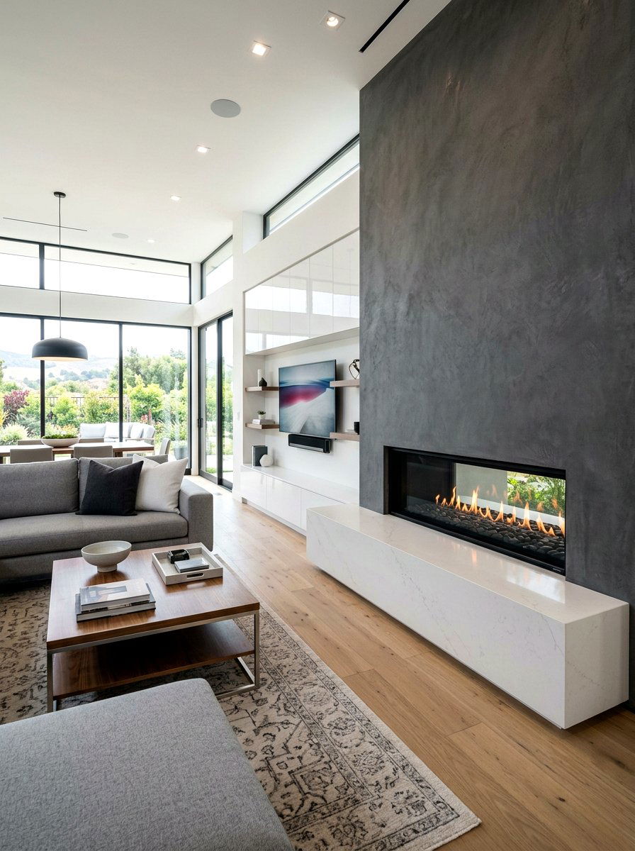 Quartz Hearth - 30 fireplace hearth ideas