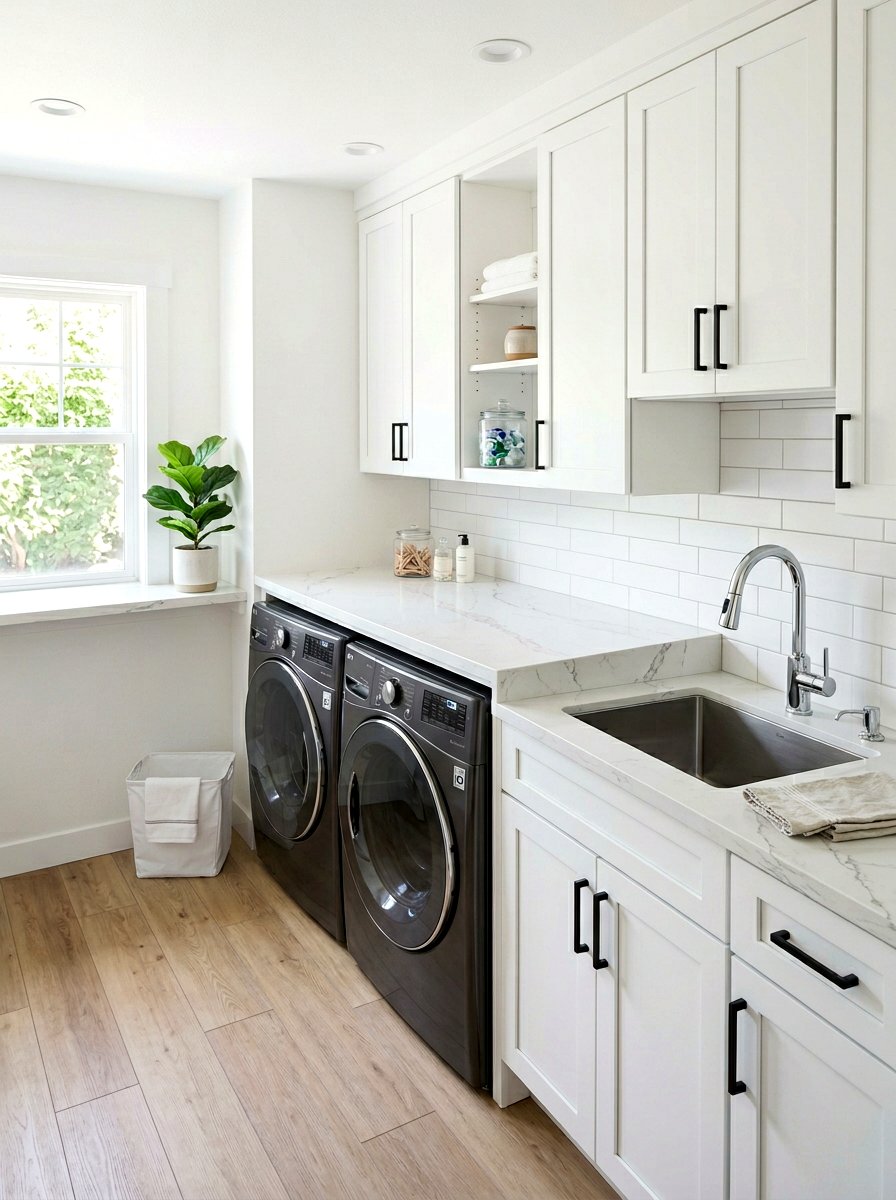 Quartz countertop laundry room - 30 modern laundry room ideas