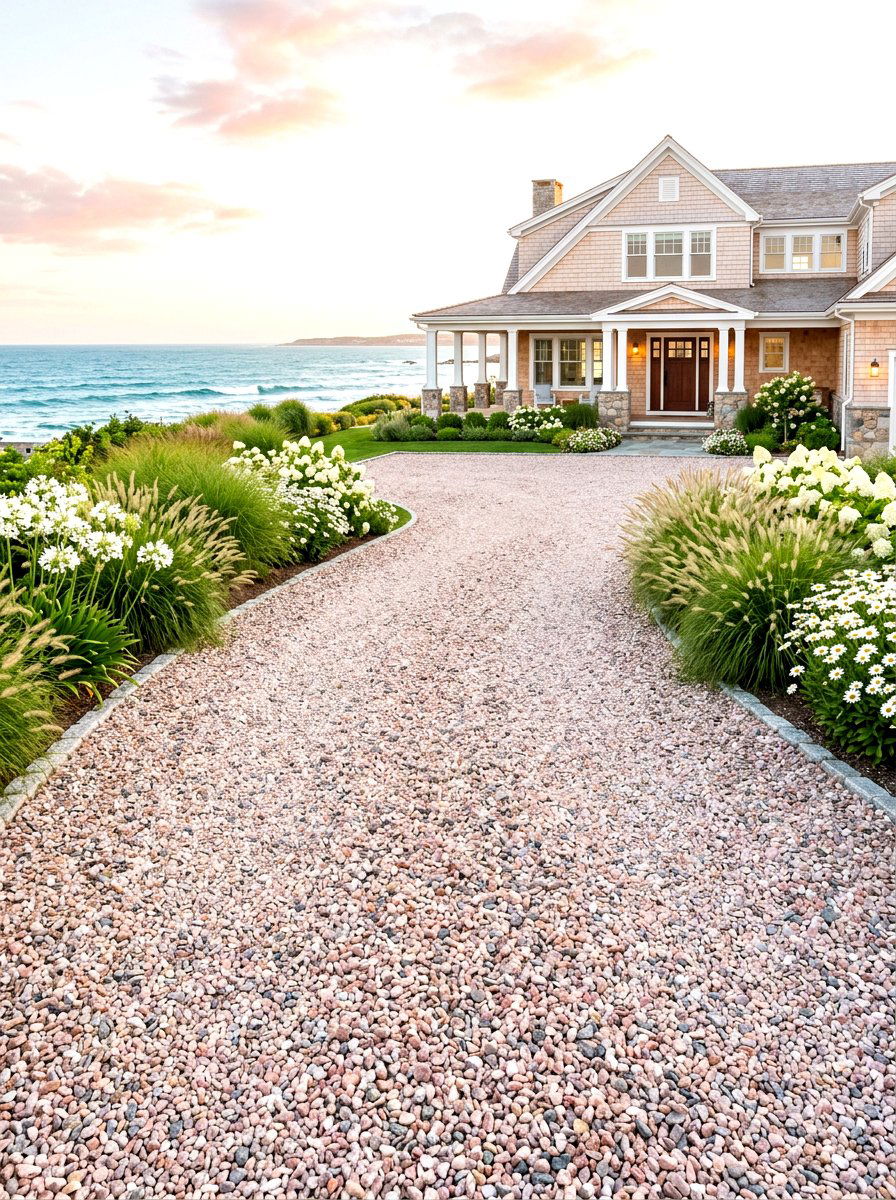 Quartzite Gravel Driveway - 30 gravel driveway ideas