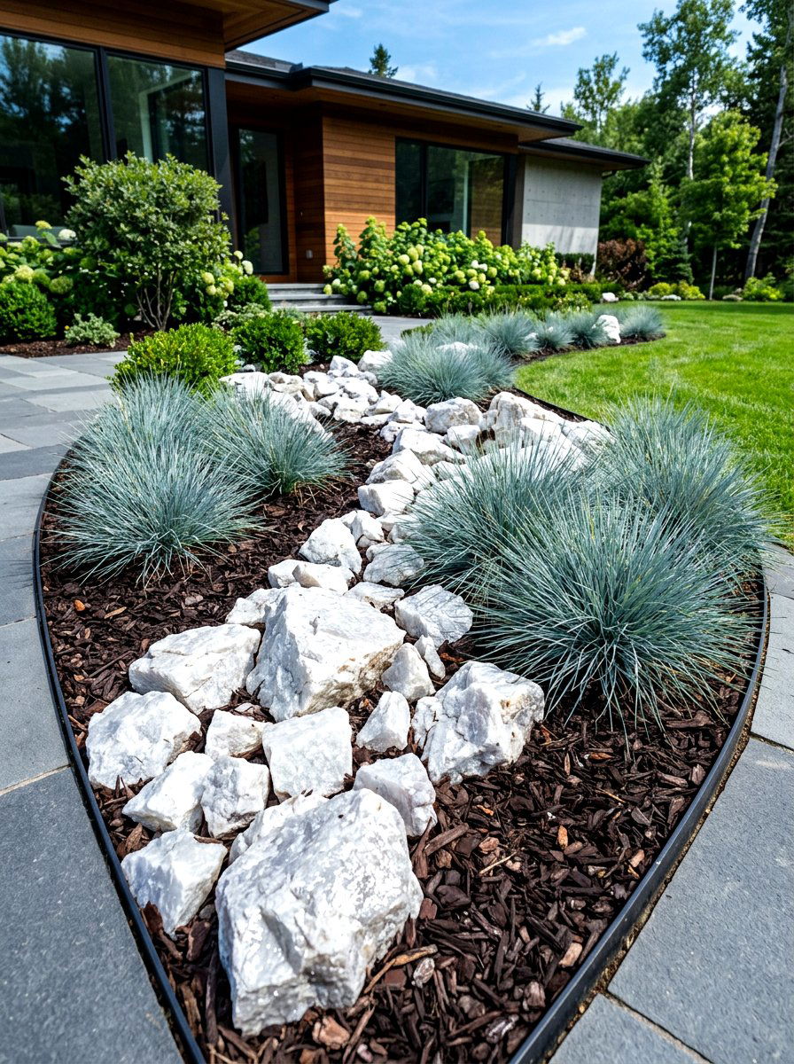 Quartzite Rock Accent - 30 rock landscaping ideas