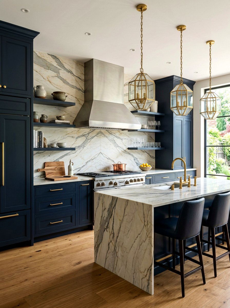 Quartzite Slab Backsplash - 30 slab stone kitchen ideas
