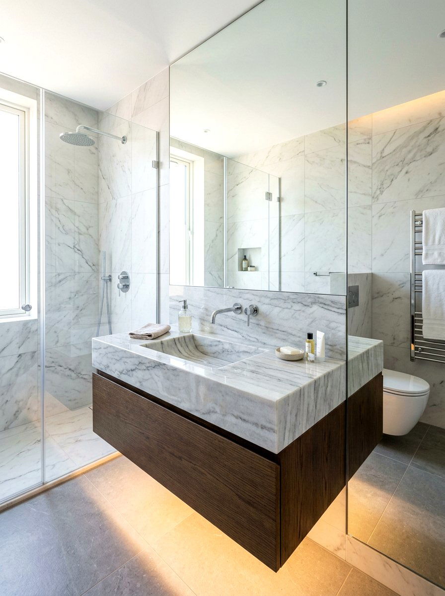 Quartzite integrated sink - 30 statement stone sink ideas