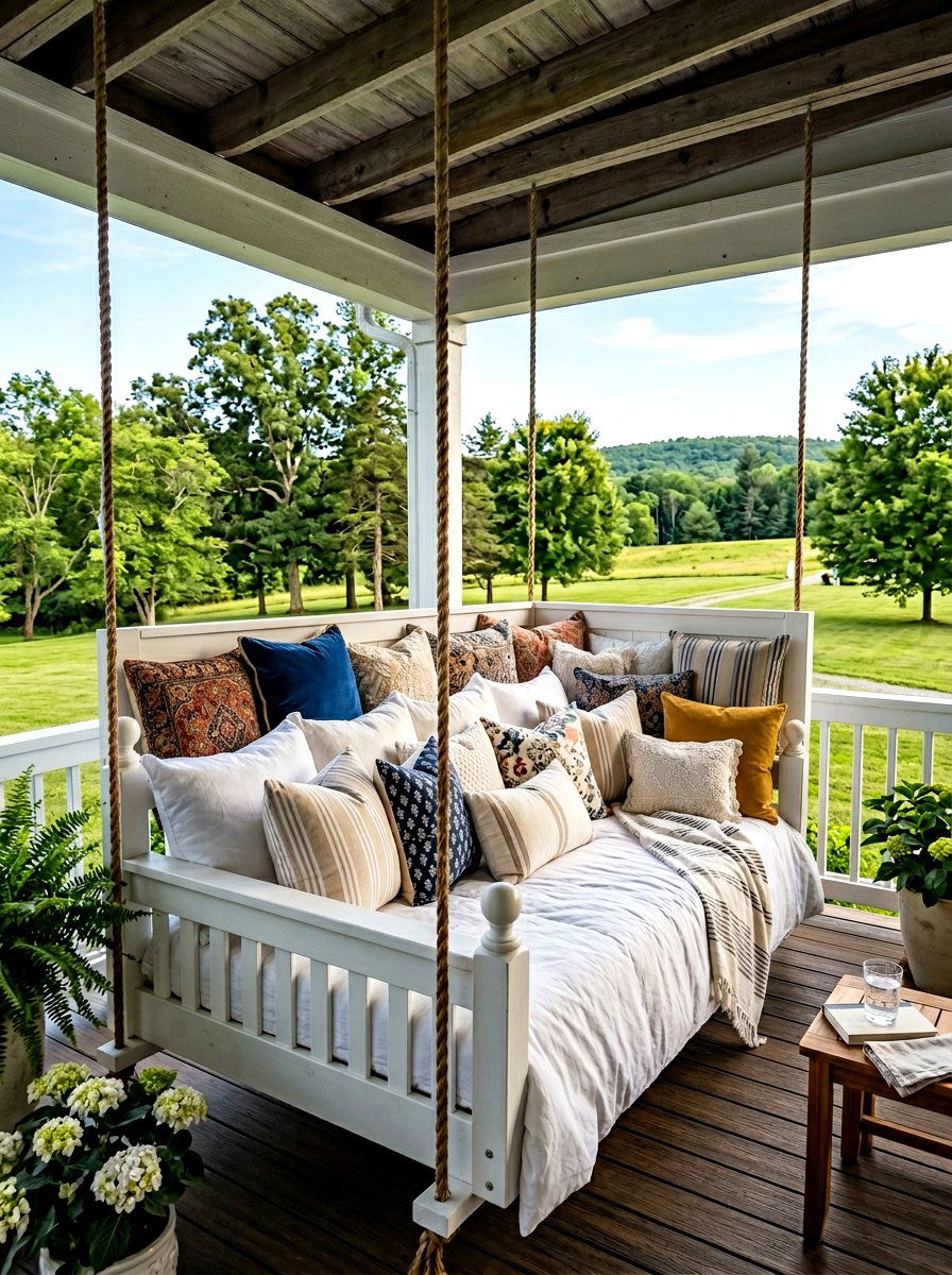 Queen size porch swing bed - 30 porch swing bed ideas