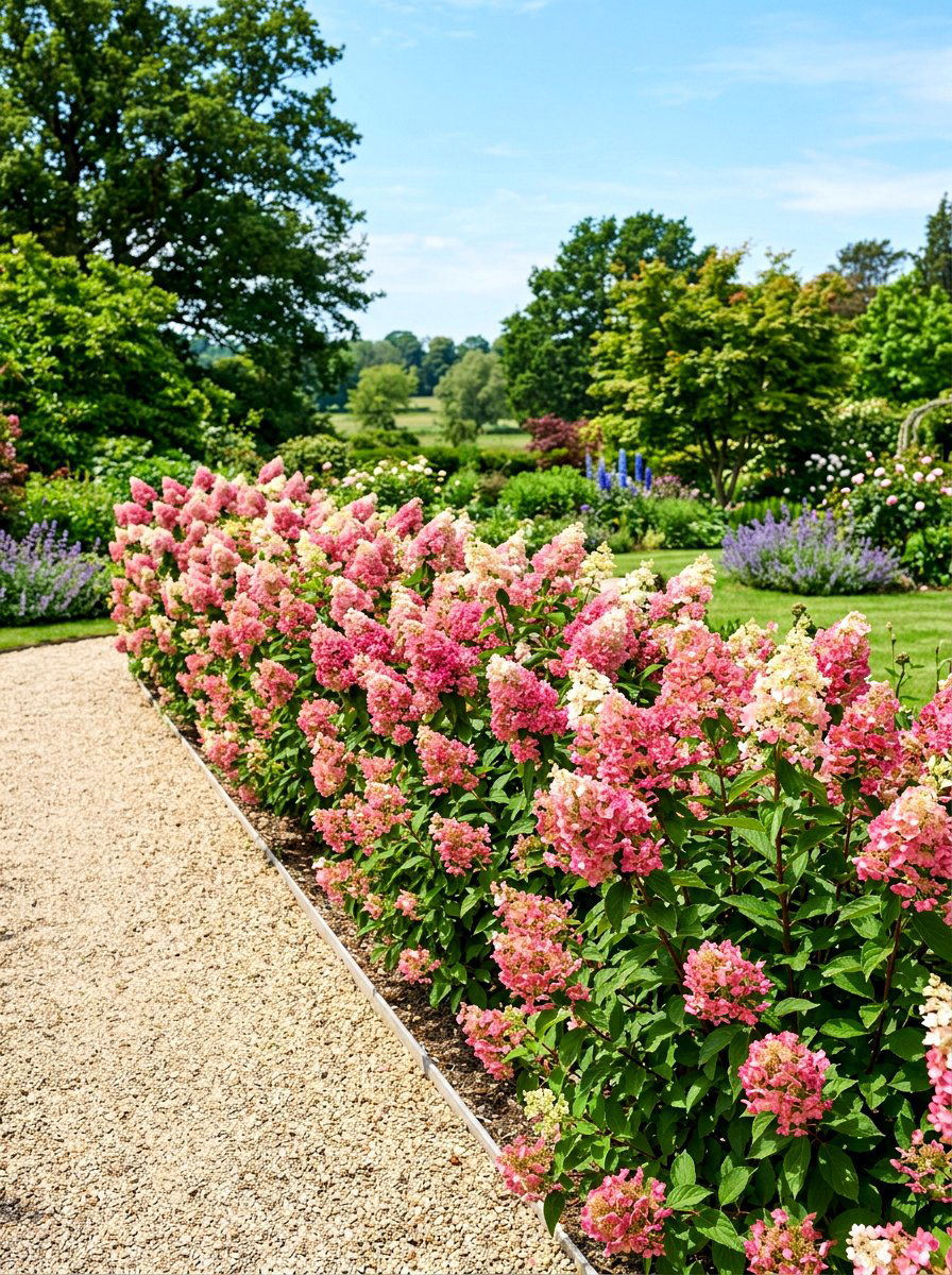 Quick Fire hydrangea hedge - 30 hydrangea border ideas