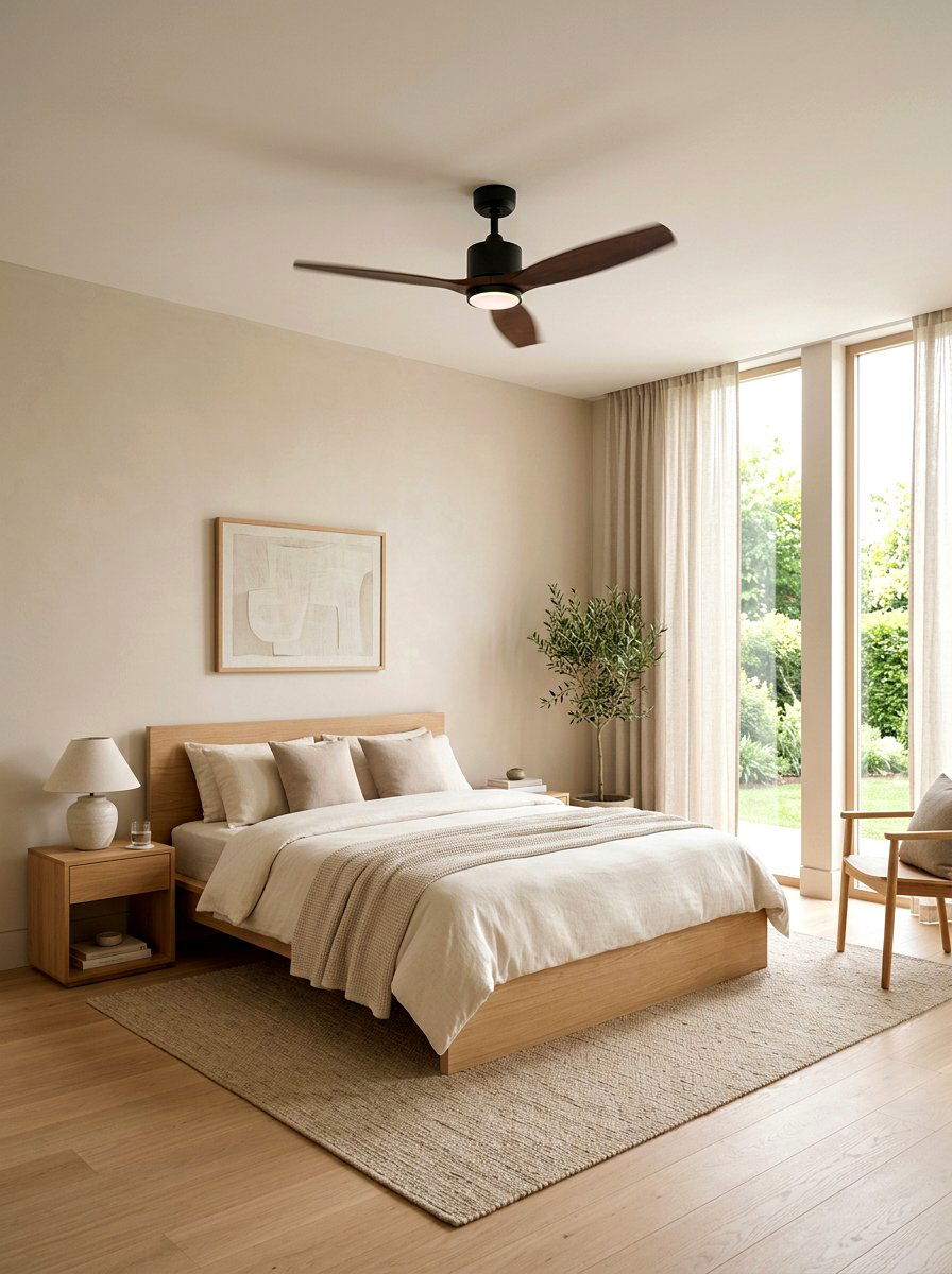 Quiet DC Motor Fan - 30 bedroom ceiling fan ideas