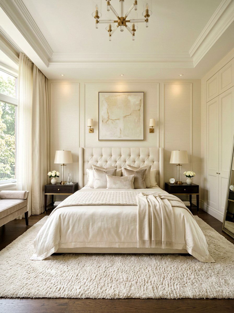 Quiet Luxury Cream Bedroom - 30 old money bedroom ideas