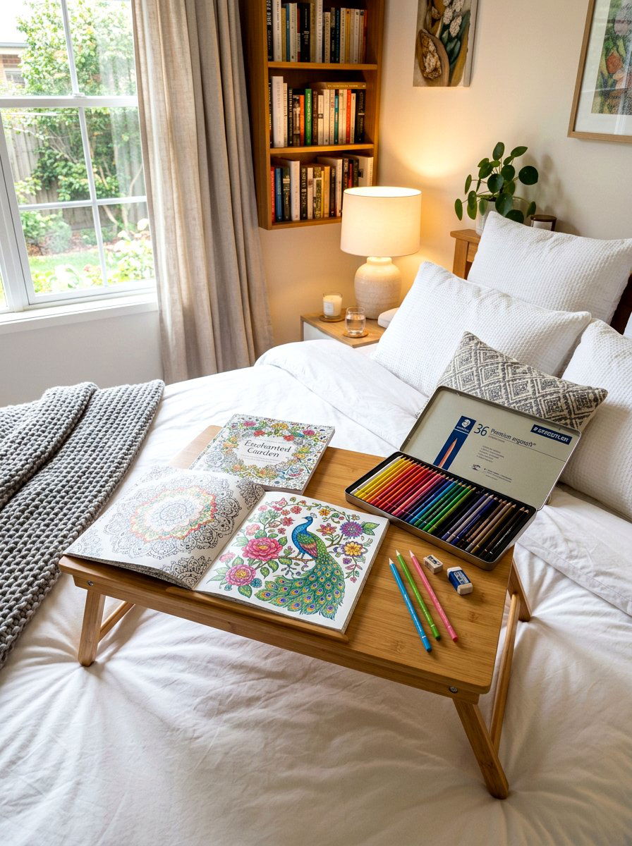 Quiet coloring and sketch area - 30 phone free bedroom ideas for adults
