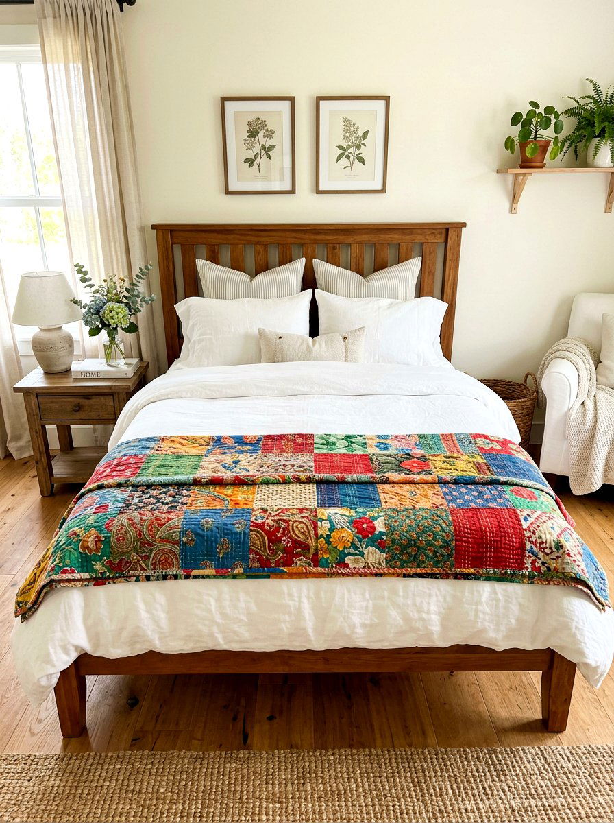 Quilt Bedding Layer - 30 thrifted decor styling ideas